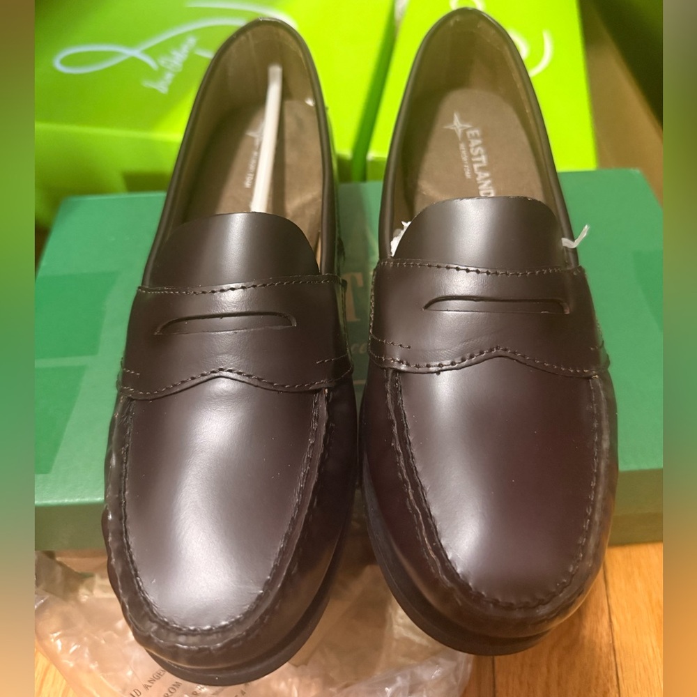 Eastland women’s Penny Loafers in Dark Brown
